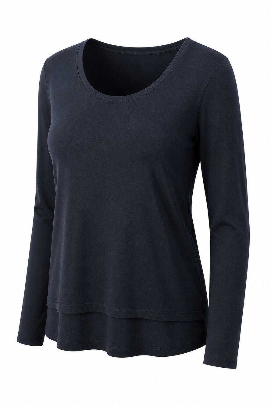 Zyia Active Black Heavenly Long T Shirt Womens SZ XXL Bamboo Flowy Tunic Top